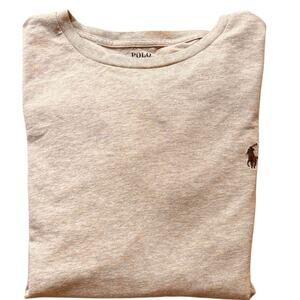 Polo Ralph Lauren Shirt Long Sleeve Crew Neck Tee Shirt Oatmeal Heather Tan XL